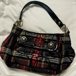 Plaid Coach Shoulder Bag